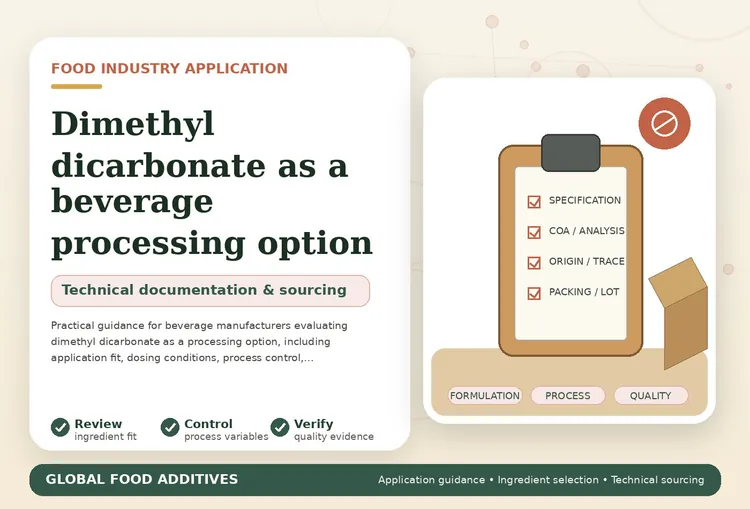 Dimethyl dicarbonate used as a controlled beverage processing option